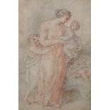 Attributed to Giovanni Battista Cipriani (1727-1785)pencil and sepia chalkA mother and her children8