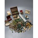 A collection of miscellaneous costume jewellery and other items