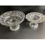 Two George IV cut glass stands, c.1830, 25.5 and 20.5cm diameter, the largest Irish,CONDITION: