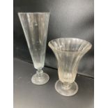 Two panel cut glass vases, first half 19th century, tallest 32cmCONDITION: Andrew Rudebeck