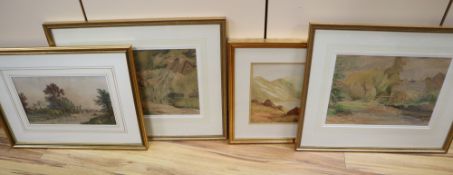 G. E. Lees, River landscapes with cottages, watercolour, a pair, 23 x 33cm and sundry pictures