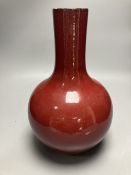 A Chinese sang de boeuf vase, height 32cm