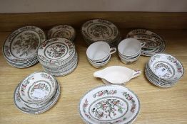 An Indian Tree pattern part dinner service (45 pieces)