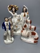 Three Victorian Staffordshire figures