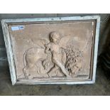 After John Flaxman - a plaster classical plaque (damaged), 68 x 53cm