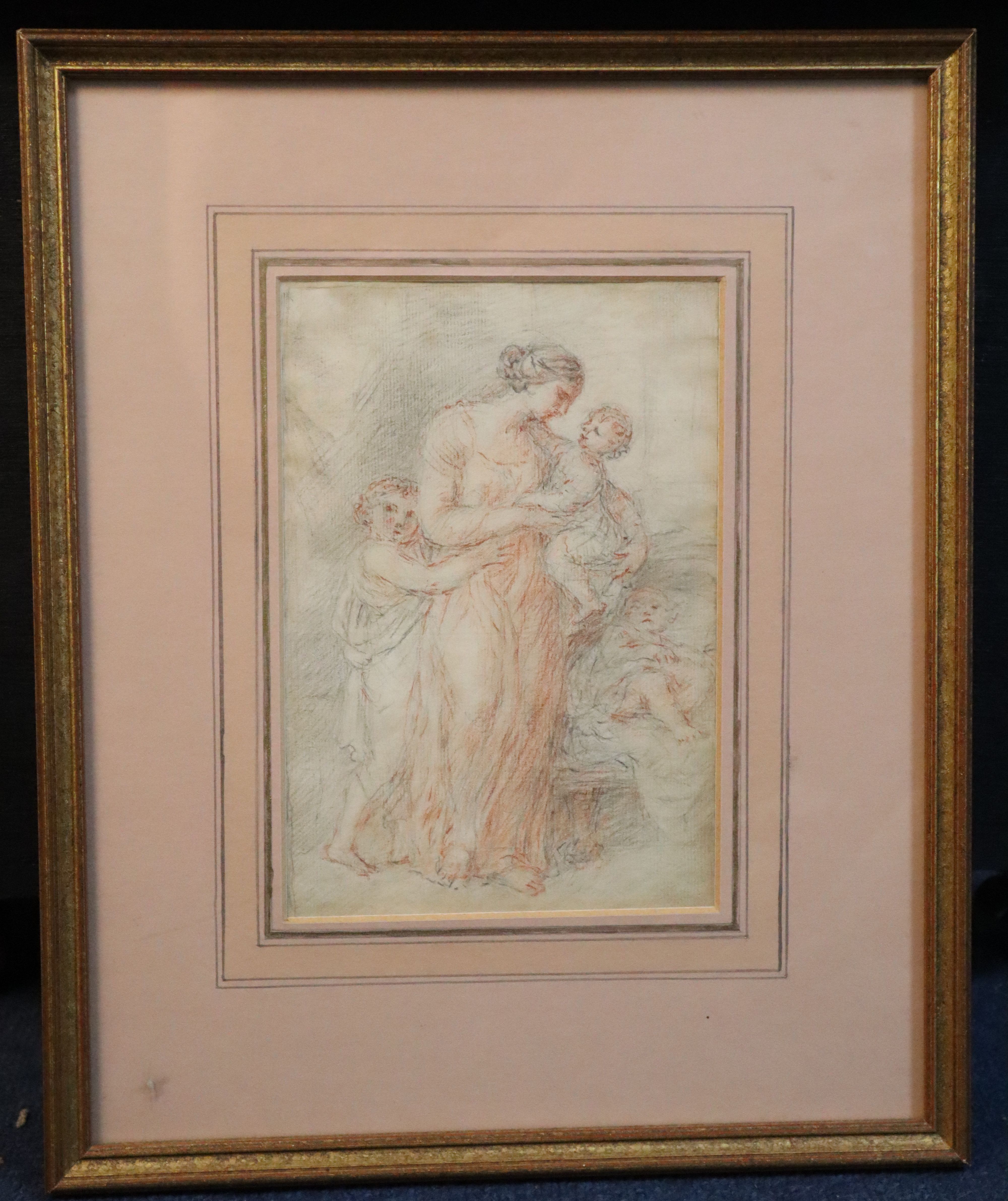 Attributed to Giovanni Battista Cipriani (1727-1785)pencil and sepia chalkA mother and her children8 - Image 2 of 3