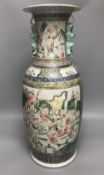 A large 19th century Chinese famille rose vase, painted with figures, 58cm