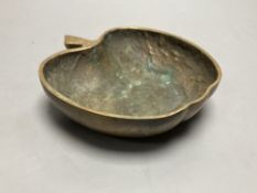A Svensk bronze apple-shaped coin tray, 15cm