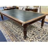 A Victorian mahogany boardroom / reading table, length 306cm, depth 52cm, height 77cm