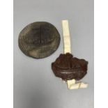A 13th/14th century wax seal fragment of the Barony of Rye and an impression of the seal of