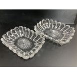 A pair of William IV cut glass oblong dishes c.1835, 25.5cm wideCONDITION: Andrew Rudebeck