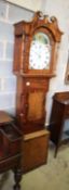 An early Victorian oak and mahogany thirty hour longcase clock, marked H. Carter, Ripon, height