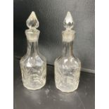 A pair of Dutch cut glass cruet bottles, late 18th century, 21.5cmCONDITION: Andrew Rudebeck