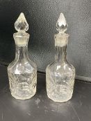 A pair of Dutch cut glass cruet bottles, late 18th century, 21.5cmCONDITION: Andrew Rudebeck