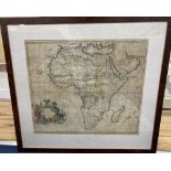 John Senex, coloured engraving, A New Map of Africa, 50 x 57cm