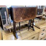 An Edwardian inlaid mahogany Sutherland table, width 60cm, depth 16cm, height 61cm