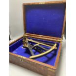 A large 19th century ebony and brass octant, scale 0-95 degrees, by Spencer & Co London, ivory