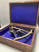 A large 19th century ebony and brass octant, scale 0-95 degrees, by Spencer & Co London, ivory