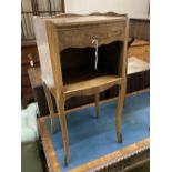 A French marquetry inlaid kingwood bedside cabinet, width 37cm, depth 30cm, height 74cm