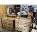 A late Victorian walnut dressing chest, width 90cm, depth 47cm, height 180cm