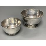 Two silver sugar bowls, with obliterated hallmarks and new London Assay Office hallmarks, largest