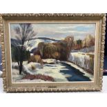 R. Georges, oil on canvas, Winter landscape, 50 x 70cm