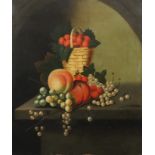 Attributed to William Jones of Bath (fl.1764-1777)oil on canvasStill life of currants, grapes,