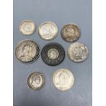 Great Britain, Queen Victoria, 1837-1901, One Penny Model, four sixpence coins and a threepence