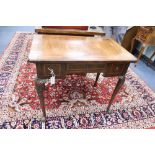 An 18th century feather banded walnut lowboy, width 86cm, depth 54cm, height 72cm