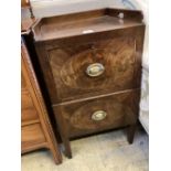 A George III mahogany tray top commode, width 46cm, depth 48cm, height 82cmCONDITION: The top is