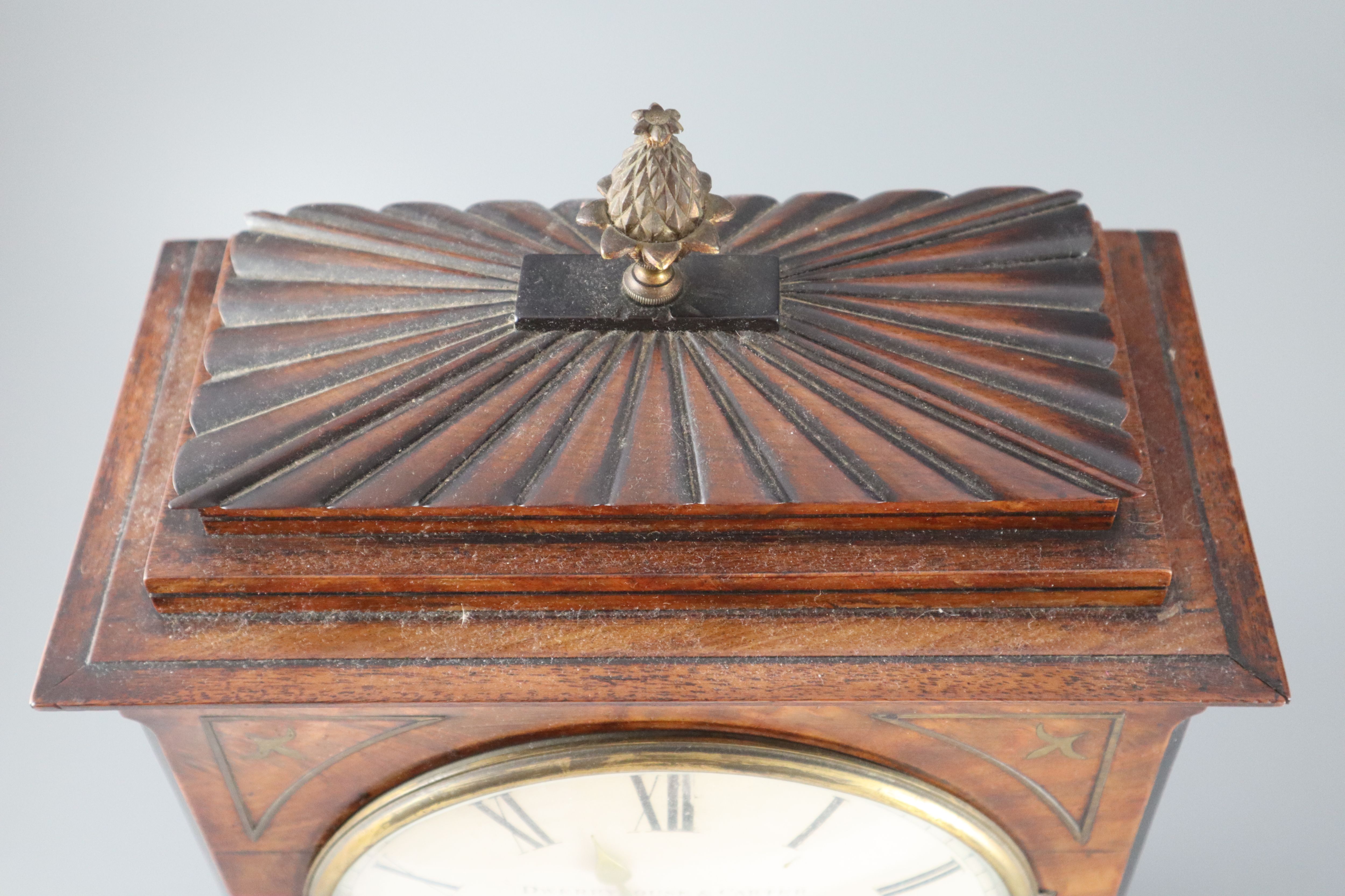 Dwerryhouse & Carter of London. A Regency brass inset mahogany mantel clock, with architectural case - Image 3 of 6