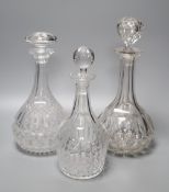 An Edinburgh crystal decanter and stopper and two other decanters and stoppers (3)