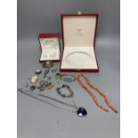 Two Must de Cartier jewellery boxes and a small quantity of jewellery including costume and a