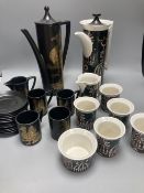 Two Portmeirion Pottery part coffee sets, Magic City and Phoenix patterns