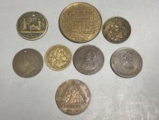 18th/19th century British commemorative medals/tokens and a 1772 John Powell, Birmingham calendar