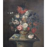 Dutch School (17th century)oil on canvasStill life of a flowers in an urn upon a pedestal25.5 x 21.