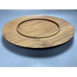 A Contemporary shallow turned wood bowl, diameter 39cm