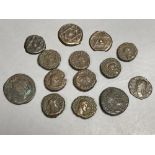 A group of Roman copper and bronze coins and 19th century Moroccan coins