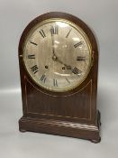 An Edwardian inlaid Regency style mantel clock, height 39cm