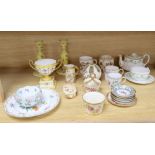 A collection of Worcester, Meissen, Dresden and other ceramics