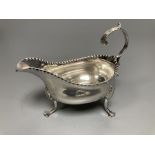 A George III silver sauceboat, Charles Hougham, London, 1781, height 9.5cm, 104 grams.CONDITION: