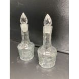 A pair of Dutch cut glass cruet bottles, late 18th century, 19.5cmCONDITION: Andrew Rudebeck
