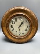 A German oak wall timepiece, diameter 32cm