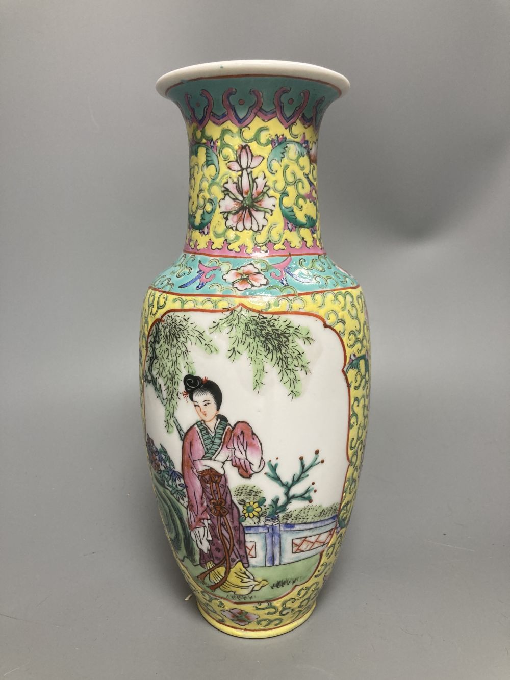 A Chinese famille rose vase, a spelter figure of Liu Hai, 17cm and five cloisonne dishes - Image 3 of 11