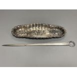 A George II silver meat skewer, John Harvey I, London, circa 1750, 28.5cm and an Edwardian silver '