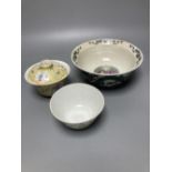 A Chinese yellow ground chupu, a famille rose tea bowl and a famille verte crackle glaze 'dragon'
