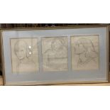 William Rothenstein (1872-1945), four pencil drawings, Studies of a young lady, inscribed and