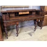 A Regency banded mahogany converted square piano, by Loud and Brothers, Philadelphia, width 174cm,