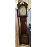 A 19th century oak eight-day longcase clock with painted dial, height 220cm