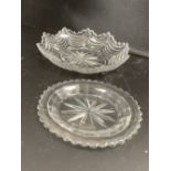 Two 19th century cut glass dishes, largest 24cmCONDITION: Andrew Rudebeck collection.